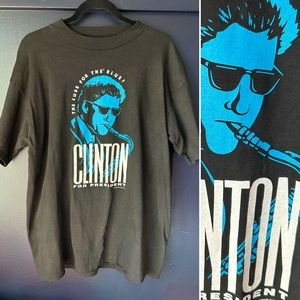 1992 single stitch Bill Clinton sax t-shirt